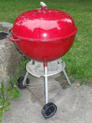 1960s RED 22'' Weber Barbecue Grill * AS IS