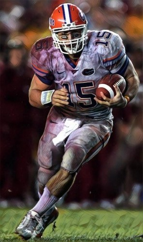 Classic Sports Prints - Florida Gators Tim Tebow -Ready2Hang - HUGE canvas - 第 1/5 張圖片