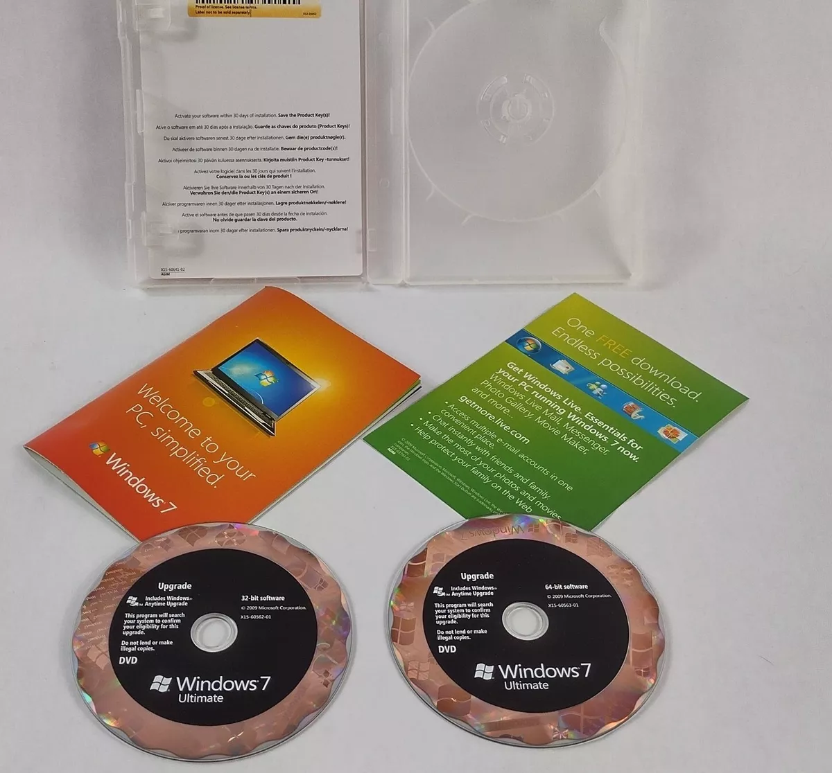 Microsoft Windows 7 Ultimate Upgrade 64 Bit &Amp; Product Key Included |  Ebay