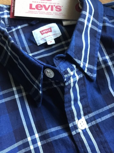 Camicia Uomo Levi's Nuovo Taglia M Quadri Bianco Blu Cotone | eBay