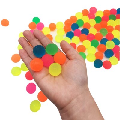 100 Pack Bouncy Ballsassorted Colorsolid Color High Bouncing Balls For Kids Play