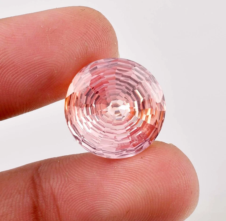 Piedra preciosa de esfalerita natural bicolor amarillo-naranja 18 X 18 mm 23,15 quilates certificada Foto 3 de 4