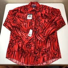 Wrangler Western Men s Shirt Red 1990 s Vintage Horse's Pearl Snap Size Large