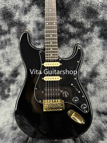Guitarra Eléctrica ST Negra Acabado Personalizado Pastillas SSH Puente Trémolo 22 Trastes - Imagen 4 de 12