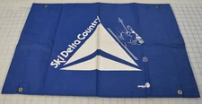 Rare Ski Delta Airlines Country Blue Canvas Pole Flag skiing Athalon Denver USA