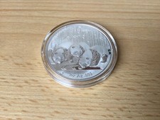 China - Silbermünze - Panda - 1 Unze - 10 Yuan - Pandas beim Trinken - Kapsel 