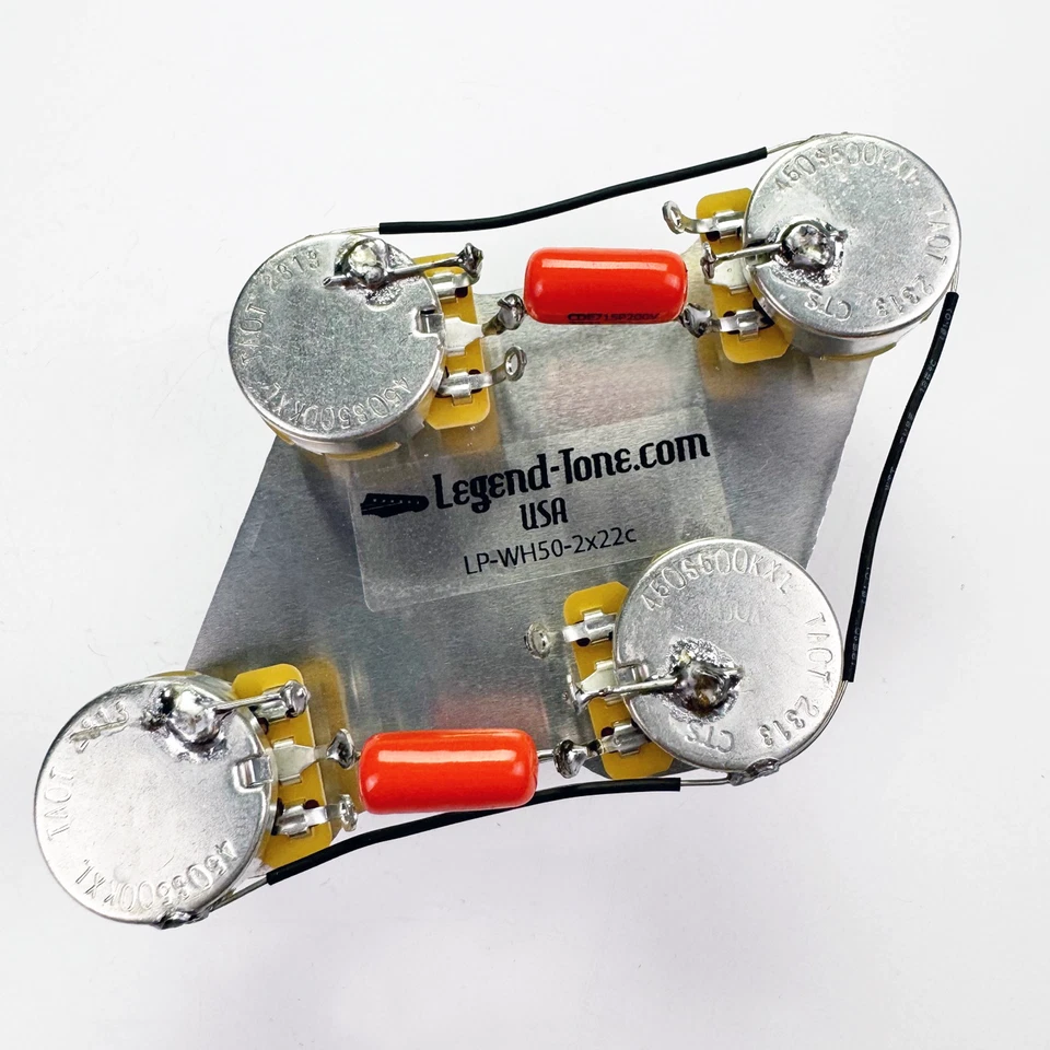 Gibson Les Paul Wiring Harness 50's Wiring - Standard, Orange Drop .022uF Caps - Image 3 of 4