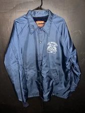 VTG 80s Collegiate Pacific Windbreaker Jacket Mens XL Blue Lined Life Investors