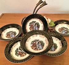 Set of 6 Vtg. Taylor Smith Taylor Colonial Couple Small Bowls