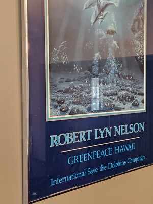 Greenpeace Hawaii Signed Framed 1984 Poster Robert Lyn Nelson Save