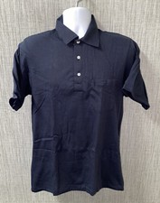 Vtg Red Kap Mens Navy Blue Short Sleeve USA Made Golf Polo Shirt Size L