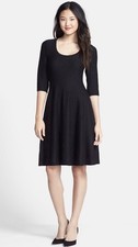 NIC+ZOE Twirl Ribbed Black Sweater Dress Women's Large NWT Little Black Dress