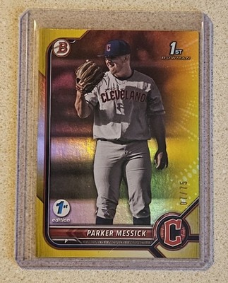 Parker Messick 2022 Bowman Draft 1st Edition SP Yellow Foil Rookie RC #d /75  