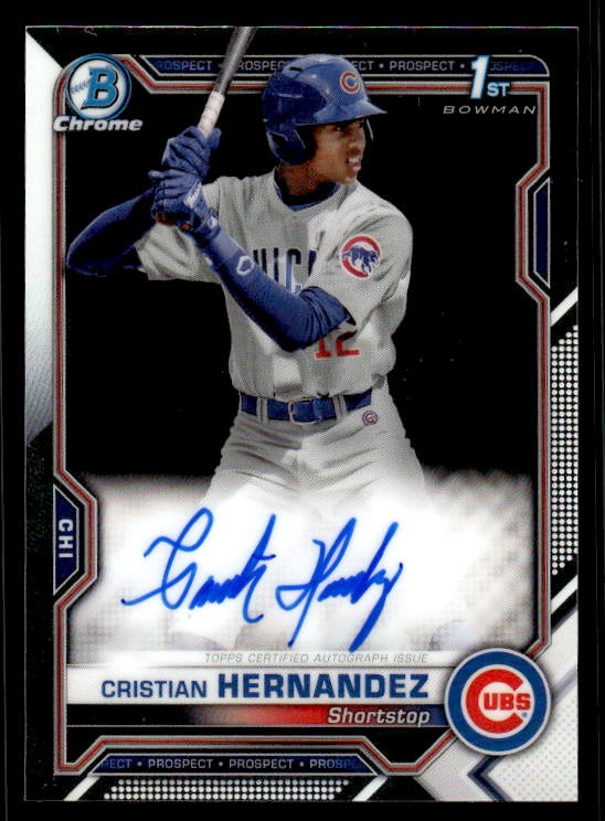 Cristian Hernandez 2021 Bowman Chrome Prospect Autograph #CPA-CH Cubs ESE