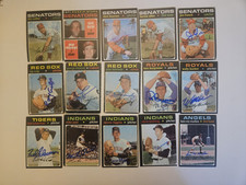 Lot of  15 Autographed 1971 Topps American League BASEBALL Superstars Ray Culp 