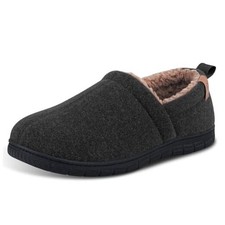 Men's Memory Foam Slippers for Indoor/Outdoor, House Shoes with 10 Black