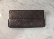 Gucci GG Monogram Guccissima Brown Leather Heart Long Wallet - Fair Condition