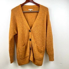 American Eagle Womens Cardigan Sz M Oversized Cobain Indie Hipster Grunge Orange
