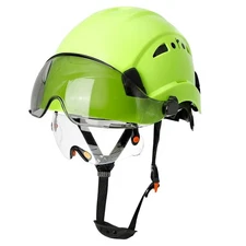 Safety Helmet with Double Goggles ABS Hard Hat Head Protection for Work Rescue