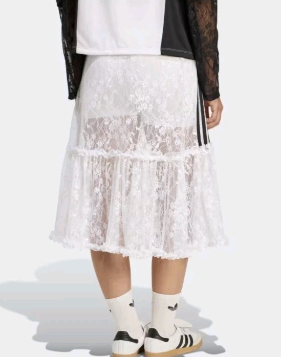 adidas Originals WHITE Lace Festival Skirt New Season! Xxs