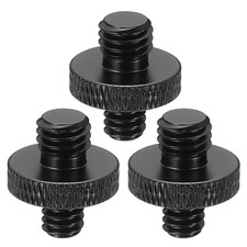 Tripod Screw Adapter Camera Screw Mount 1/4" Male to M8 Male Black 3Pcs