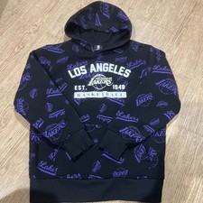 NBA Los Angeles Lakers Youth M 10-12 Basketball Hoodie Sweatshirt Purple Black
