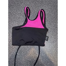 Tiger Friday Dance Black and Hot Pink Crop Top Size Child Small