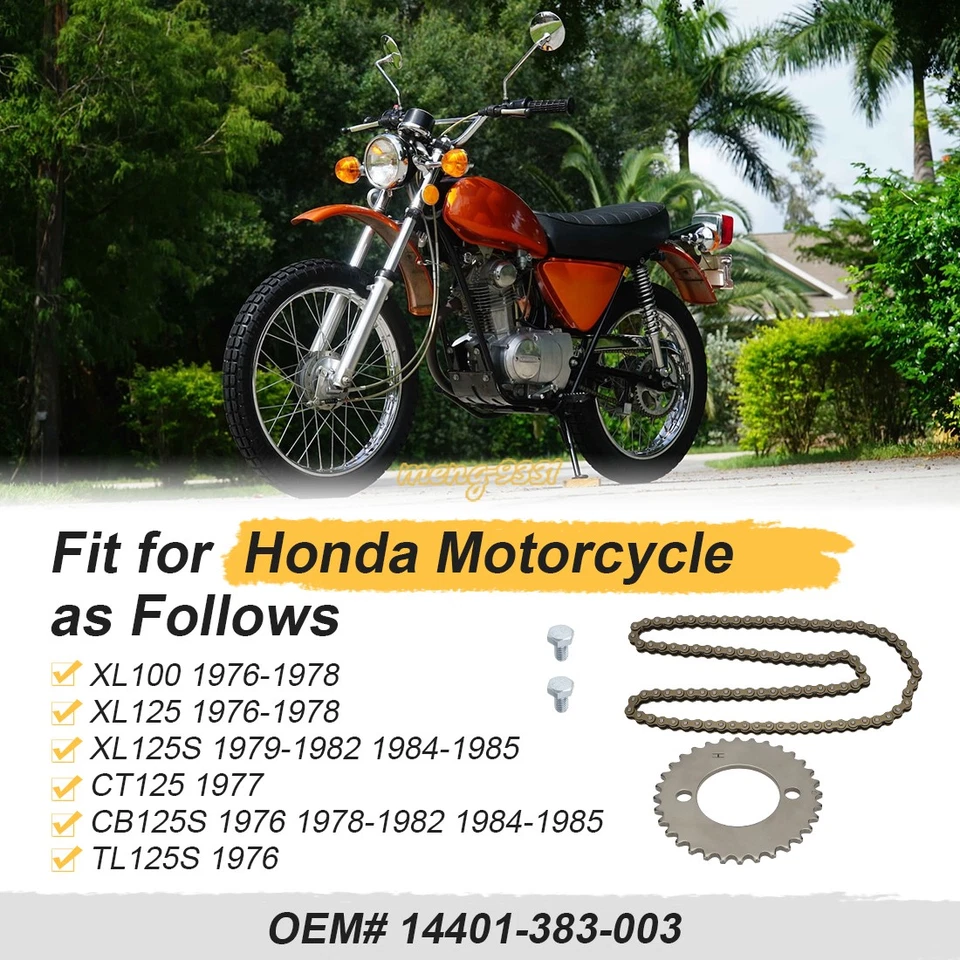 Juego de cadena y piñón de leva 32T para Honda XL100 125 125S CT125 CB125S TL125S Foto 2 de 4