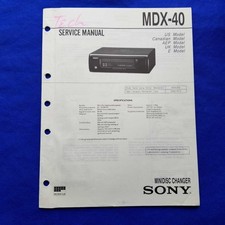 SONY MDX-40 Service Manual Original Paper OEM Repair Guide - USA