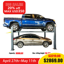 Auto Lift 8500 Lbs Four Post Parking Lift 4 Post Lift With Casters Free Shipping