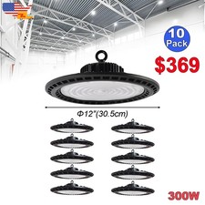 10 Pack 300 Watt UFO Led High Bay Light Commercial Warehouse Workshop Industrial