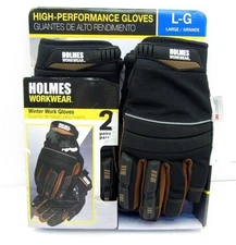 2 Pair Holmes Workwear 3M Thinsulate C-100 Large Winter Work Gloves Heavy Duty