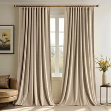 MIULEE Velvet Curtains 108 Inches Long 2 Panels - Pinch Pleated Luxury Room D...
