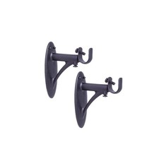 Fast Fit Easy Install 5/8" Diameter Adjustable 3-4" Curtain Rod Bracket, Black