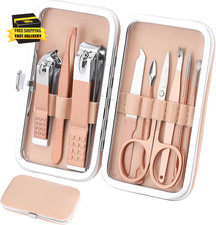 9 Pcs Manicure Pedicure Kit, Nail Clipper Personal Grooming Set, Care Gift  Pro