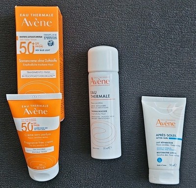 Avène Eau Thermale Sommer-Set LSF 50+ parfümfrei After-Sun-Lot. Thermalwassersp.
