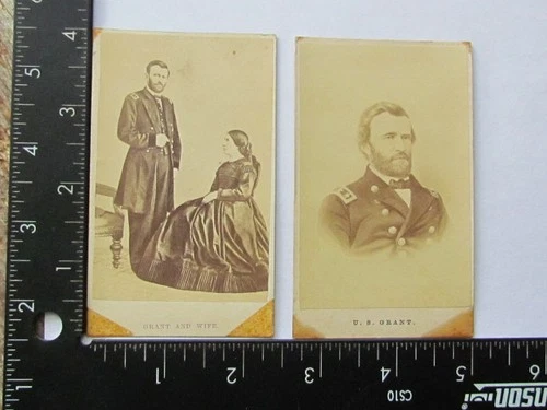 Civil War General Ulysses Grant & wife cdv photographs