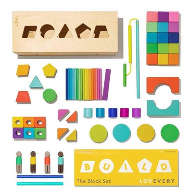 Lovevery The Block Set 70pc Solid Wood Blocks Activity Guide FSC Certified