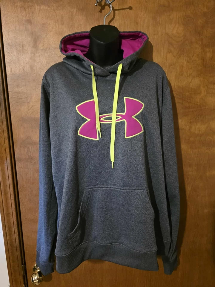 Sudadera con capucha Under Armour para mujer UA Storm gris rosa talla XL Foto 2 de 3