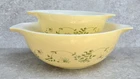 Vtg Pyrex Shenandoah Cinderella Nesting Mixing Bowl Set 442 444 PAINT FLAWS