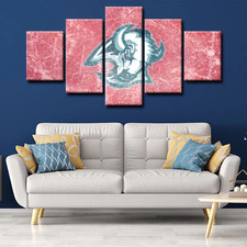 Buffalo Sabres NHL Hockey Red Ice Scratch Logo 5 Piece Panel Canvas Wall Art