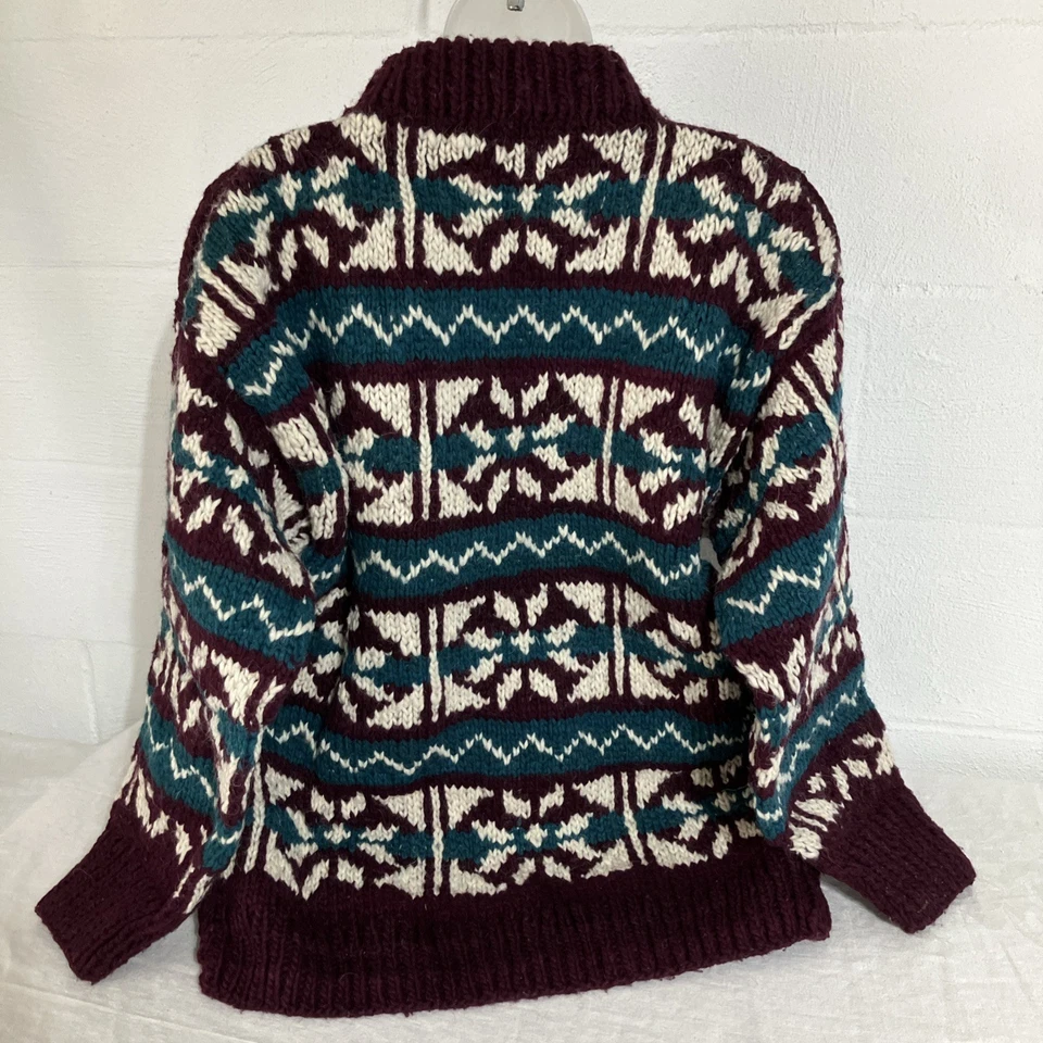 Runa Maki Womens L Handmade Wool Pullover Sweater Warm Heavy Winter SKI Vintage - Image 3 of 4