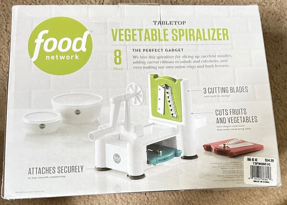 Food Network Espiralizador de Verduras de Mesa Juego de 8 Piezas Nuevo en Caja Foto 3 de 4