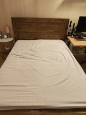 Kingsize Hoxton Rustic Oak (Stained) Wooden Bed Frame and Nectar Mattress 