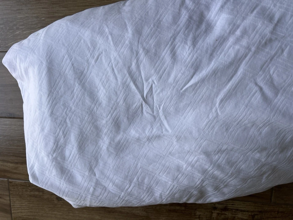 Funda nórdica Frette tamaño completo blanco matelasse diamante silencioso algodón de lujo 86 x 88 Foto 2 de 4