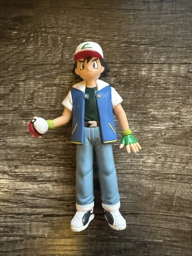 Vintage Ash Ketchum Pokemon Trainer Figure 4.75" TOMY 1998 Pokemon Game Freak