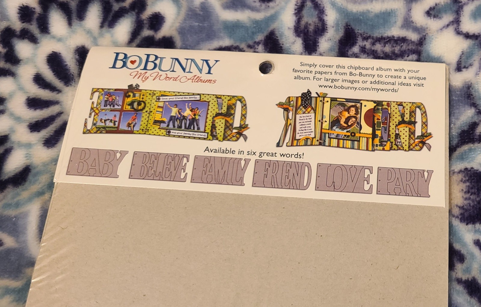 Bo Bunny My Word Chipboard Album "Friend My Word" MWFR744 A Gift Of Love  New