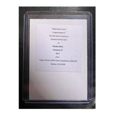 Topps Chrome UCC 25/26 Florian Wirtz Liverpool FC Anime Redemption Card