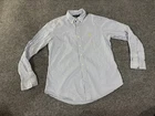 Ralph Lauren Shirt Mens Large Blue Striped Long Sleeve Button Down Custom Fit