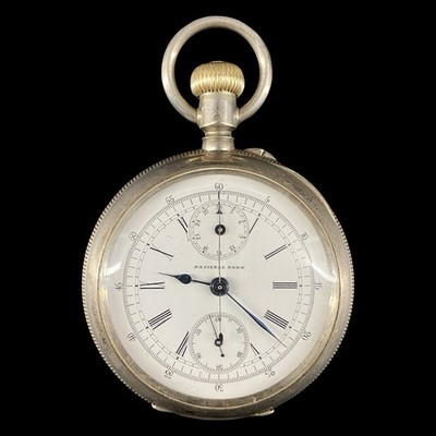 Antique National Park Chronograph Pocket Watch 800 Silver Brevet